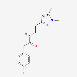 molecular formula C15H18FN3O B2647350 N-(2-(1,5-dimethyl-1H-pyrazol-3-yl)ethyl)-2-(4-fluorophenyl)acetamide CAS No. 2034362-76-8