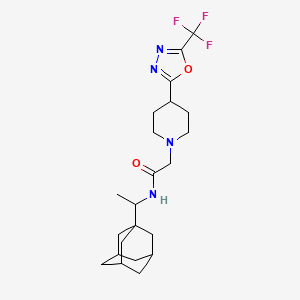 molecular formula C22H31F3N4O2 B2647384 N-[1-(adamantan-1-yl)ethyl]-2-{4-[5-(trifluoromethyl)-1,3,4-oxadiazol-2-yl]piperidin-1-yl}acetamide CAS No. 1396808-19-7