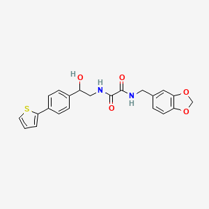 molecular formula C22H20N2O5S B2647409 N-[(2H-1,3-benzodioxol-5-yl)methyl]-N'-{2-hydroxy-2-[4-(thiophen-2-yl)phenyl]ethyl}ethanediamide CAS No. 2380182-32-9