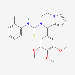 molecular formula C24H27N3O3S B2647420 N-(o-tolyl)-1-(3,4,5-trimethoxyphenyl)-3,4-dihydropyrrolo[1,2-a]pyrazine-2(1H)-carbothioamide CAS No. 393833-55-1