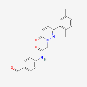 molecular formula C22H21N3O3 B2647434 N-(4-acetylphenyl)-2-[3-(2,5-dimethylphenyl)-6-oxo-1,6-dihydropyridazin-1-yl]acetamide CAS No. 899968-37-7