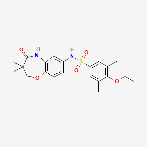 molecular formula C21H26N2O5S B2647447 N-(3,3-dimethyl-4-oxo-2,3,4,5-tetrahydrobenzo[b][1,4]oxazepin-7-yl)-4-ethoxy-3,5-dimethylbenzenesulfonamide CAS No. 922005-05-8