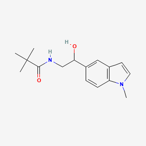 molecular formula C16H22N2O2 B2647448 N-(2-hydroxy-2-(1-methyl-1H-indol-5-yl)ethyl)pivalamide CAS No. 2034526-22-0