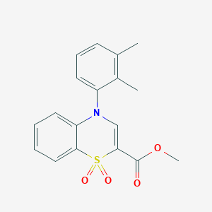 molecular formula C18H17NO4S B2647458 methyl 4-(2,3-dimethylphenyl)-4H-1,4-benzothiazine-2-carboxylate 1,1-dioxide CAS No. 1358356-20-3