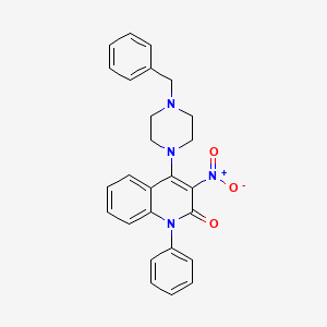B2647485 4-(4-benzylpiperazin-1-yl)-3-nitro-1-phenylquinolin-2(1H)-one CAS No. 384799-68-2