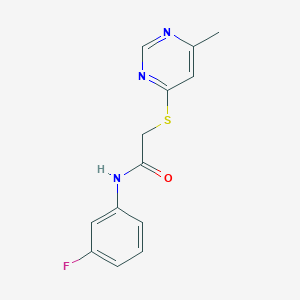 molecular formula C13H12FN3OS B2647486 N-(3-fluorophenyl)-2-((6-methylpyrimidin-4-yl)thio)acetamide CAS No. 1251624-77-7