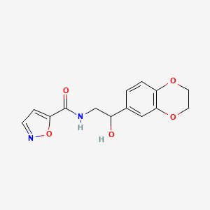 molecular formula C14H14N2O5 B2647521 N-[2-(2,3-dihydro-1,4-benzodioxin-6-yl)-2-hydroxyethyl]-1,2-oxazole-5-carboxamide CAS No. 2034242-21-0