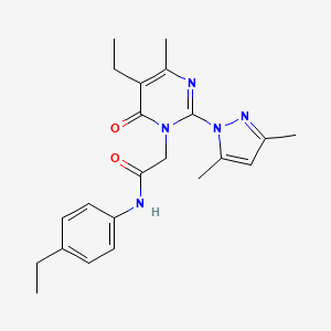 B2647525 2-(2-(3,5-dimethyl-1H-pyrazol-1-yl)-5-ethyl-4-methyl-6-oxopyrimidin-1(6H)-yl)-N-(4-ethylphenyl)acetamide CAS No. 1019106-98-9