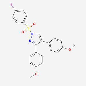 molecular formula C23H19IN2O4S B2647532 1-(4-Iodophenyl)sulfonyl-3,4-bis(4-methoxyphenyl)pyrazole CAS No. 956921-19-0