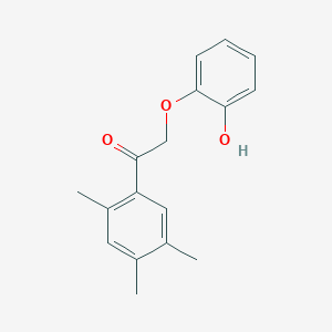 molecular formula C17H18O3 B2647558 2-(2-Hydroxyphenoxy)-1-(2,4,5-trimethylphenyl)ethan-1-one CAS No. 106662-97-9
