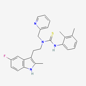 B2647585 3-(2,3-dimethylphenyl)-1-(2-(5-fluoro-2-methyl-1H-indol-3-yl)ethyl)-1-(pyridin-2-ylmethyl)thiourea CAS No. 851970-43-9