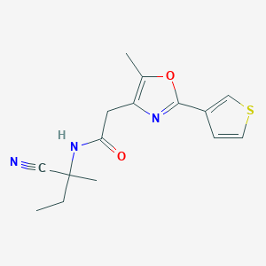 B2647598 N-(1-cyano-1-methylpropyl)-2-[5-methyl-2-(thiophen-3-yl)-1,3-oxazol-4-yl]acetamide CAS No. 1311652-80-8