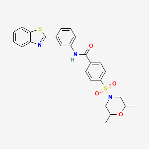 molecular formula C26H25N3O4S2 B2647631 N-(3-(benzo[d]thiazol-2-yl)phenyl)-4-((2,6-dimethylmorpholino)sulfonyl)benzamide CAS No. 361170-70-9