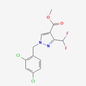 molecular formula C13H10Cl2F2N2O2 B2647638 Methyl 1-(2,4-dichlorobenzyl)-3-(difluoromethyl)-1H-pyrazole-4-carboxylate CAS No. 2054954-63-9