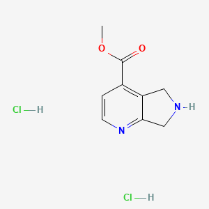 molecular formula C9H12Cl2N2O2 B2647654 Methyl 6,7-dihydro-5H-pyrrolo[3,4-b]pyridine-4-carboxylate;dihydrochloride CAS No. 2416243-09-7