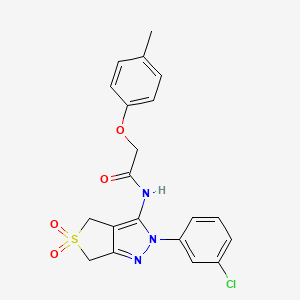 molecular formula C20H18ClN3O4S B2647664 N-(2-(3-chlorophenyl)-5,5-dioxido-4,6-dihydro-2H-thieno[3,4-c]pyrazol-3-yl)-2-(p-tolyloxy)acetamide CAS No. 893932-60-0