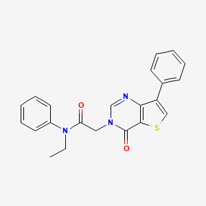 molecular formula C22H19N3O2S B2647738 N-ethyl-2-(4-oxo-7-phenylthieno[3,2-d]pyrimidin-3(4H)-yl)-N-phenylacetamide CAS No. 1105235-52-6
