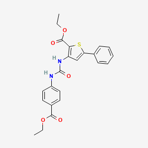 molecular formula C23H22N2O5S B2647742 ETHYL 3-({[4-(ETHOXYCARBONYL)PHENYL]CARBAMOYL}AMINO)-5-PHENYLTHIOPHENE-2-CARBOXYLATE CAS No. 391866-79-8