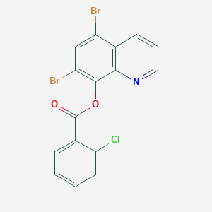 molecular formula C16H8Br2ClNO2 B2647749 5,7-Dibromoquinolin-8-yl 2-chlorobenzoate CAS No. 289474-66-4