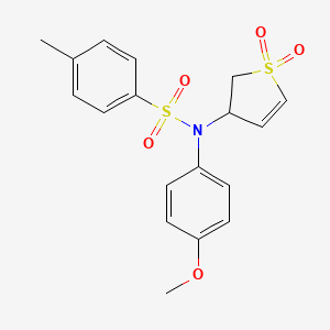 molecular formula C18H19NO5S2 B2647795 N-(1,1-dioxo-2,3-dihydrothiophen-3-yl)-N-(4-methoxyphenyl)-4-methylbenzenesulfonamide CAS No. 299955-96-7