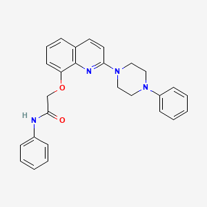 molecular formula C27H26N4O2 B2647867 N-phenyl-2-((2-(4-phenylpiperazin-1-yl)quinolin-8-yl)oxy)acetamide CAS No. 941903-60-2