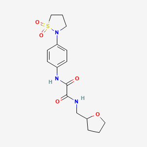 molecular formula C16H21N3O5S B2647874 N'-[4-(1,1-dioxo-1lambda6,2-thiazolidin-2-yl)phenyl]-N-[(oxolan-2-yl)methyl]ethanediamide CAS No. 1105246-03-4