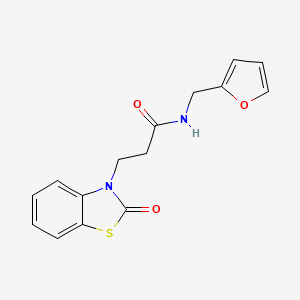 molecular formula C15H14N2O3S B2647902 N-(furan-2-ylmethyl)-3-(2-oxo-1,3-benzothiazol-3-yl)propanamide CAS No. 851989-70-3