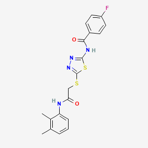 molecular formula C19H17FN4O2S2 B2647930 N-(5-((2-((2,3-dimethylphenyl)amino)-2-oxoethyl)thio)-1,3,4-thiadiazol-2-yl)-4-fluorobenzamide CAS No. 392294-48-3