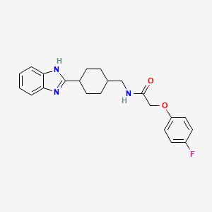 molecular formula C22H24FN3O2 B2647958 N-((4-(1H-benzo[d]imidazol-2-yl)cyclohexyl)methyl)-2-(4-fluorophenoxy)acetamide CAS No. 1207007-74-6