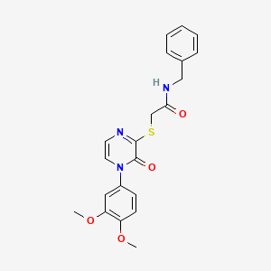 molecular formula C21H21N3O4S B2647984 N-benzyl-2-((4-(3,4-dimethoxyphenyl)-3-oxo-3,4-dihydropyrazin-2-yl)thio)acetamide CAS No. 899987-49-6