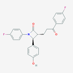 molecular formula C24H19F2NO3 B026480 (3R,4S)-1-(4-Fluorophenyl)-3-(3-(4-fluorophenyl)-3-oxopropyl)-4-(4-hydroxyphenyl)azetidin-2-one CAS No. 191330-56-0
