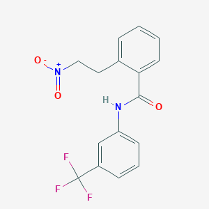 molecular formula C16H13F3N2O3 B2648007 2-(2-nitroethyl)-N-[3-(trifluoromethyl)phenyl]benzamide CAS No. 343372-64-5