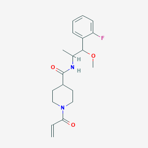 molecular formula C19H25FN2O3 B2648009 N-[1-(2-Fluorophenyl)-1-methoxypropan-2-yl]-1-prop-2-enoylpiperidine-4-carboxamide CAS No. 2361704-27-8