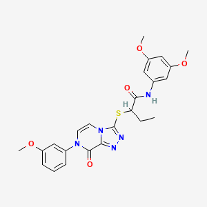 molecular formula C24H25N5O5S B2648010 N-(3,5-dimethoxyphenyl)-2-{[7-(3-methoxyphenyl)-8-oxo-7H,8H-[1,2,4]triazolo[4,3-a]pyrazin-3-yl]sulfanyl}butanamide CAS No. 1223994-76-0