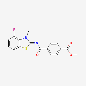 molecular formula C17H13FN2O3S B2648060 methyl 4-{[(2Z)-4-fluoro-3-methyl-2,3-dihydro-1,3-benzothiazol-2-ylidene]carbamoyl}benzoate CAS No. 868375-28-4