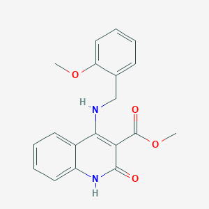 molecular formula C19H18N2O4 B2648106 Methyl 4-((2-methoxybenzyl)amino)-2-oxo-1,2-dihydroquinoline-3-carboxylate CAS No. 1251705-56-2