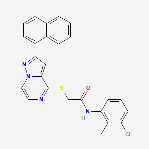 molecular formula C25H19ClN4OS B2648107 N-(3-chloro-2-methylphenyl)-2-{[2-(naphthalen-1-yl)pyrazolo[1,5-a]pyrazin-4-yl]sulfanyl}acetamide CAS No. 1040633-39-3
