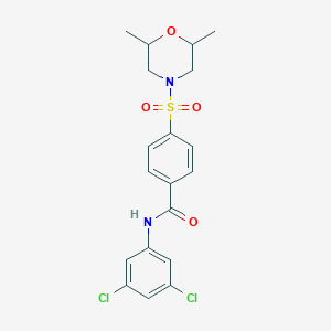 molecular formula C19H20Cl2N2O4S B2648111 N-(3,5-dichlorophenyl)-4-((2,6-dimethylmorpholino)sulfonyl)benzamide CAS No. 327975-24-6