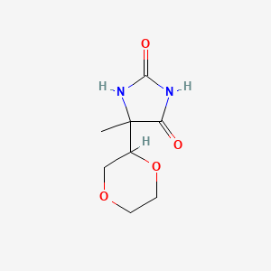 molecular formula C8H12N2O4 B2648129 5-(1,4-Dioxan-2-yl)-5-methylimidazolidine-2,4-dione CAS No. 2649084-38-6
