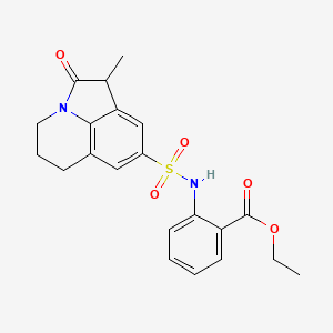 ethyl 2-(1-methyl-2-oxo-2,4,5,6-tetrahydro-1H-pyrrolo[3,2,1-ij]quinoline-8-sulfonamido)benzoate