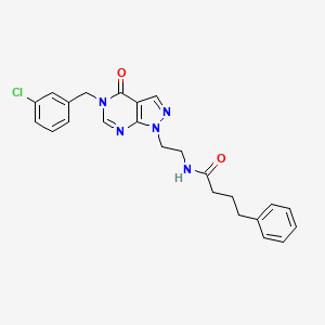 molecular formula C24H24ClN5O2 B2648184 N-(2-(5-(3-chlorobenzyl)-4-oxo-4,5-dihydro-1H-pyrazolo[3,4-d]pyrimidin-1-yl)ethyl)-4-phenylbutanamide CAS No. 922136-50-3