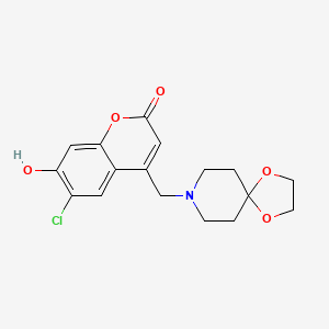 6-Chloro-4-(1,4-dioxa-8-azaspiro[4.5]decan-8-ylmethyl)-7-hydroxychromen-2-one