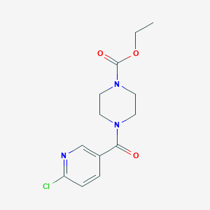 molecular formula C13H16ClN3O3 B2648193 Ethyl 4-(6-chloronicotinoyl)piperazine-1-carboxylate CAS No. 385407-89-6