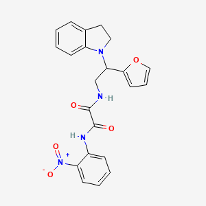 molecular formula C22H20N4O5 B2648201 N1-(2-(furan-2-yl)-2-(indolin-1-yl)ethyl)-N2-(2-nitrophenyl)oxalamide CAS No. 898416-50-7