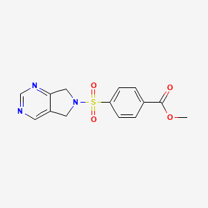 molecular formula C14H13N3O4S B2648212 Methyl 4-(5,7-dihydropyrrolo[3,4-d]pyrimidin-6-ylsulfonyl)benzoate CAS No. 1448047-95-7