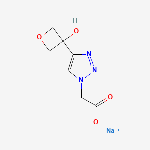 molecular formula C7H8N3NaO4 B2648218 Sodium;2-[4-(3-hydroxyoxetan-3-yl)triazol-1-yl]acetate CAS No. 2377034-02-9