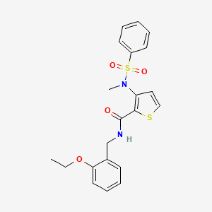 molecular formula C21H22N2O4S2 B2648269 N-[(2-ethoxyphenyl)methyl]-3-(N-methylbenzenesulfonamido)thiophene-2-carboxamide CAS No. 1116082-47-3