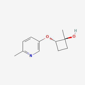molecular formula C11H15NO2 B2648278 trans-1-Methyl-2-[(6-methylpyridin-3-yl)oxy]cyclobutan-1-ol CAS No. 2413365-24-7