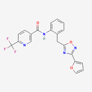 N-(2-((3-(furan-2-yl)-1,2,4-oxadiazol-5-yl)methyl)phenyl)-6-(trifluoromethyl)nicotinamide
