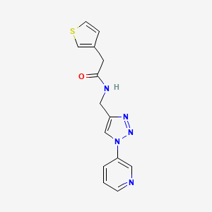 molecular formula C14H13N5OS B2648302 N-((1-(pyridin-3-yl)-1H-1,2,3-triazol-4-yl)methyl)-2-(thiophen-3-yl)acetamide CAS No. 2034463-22-2